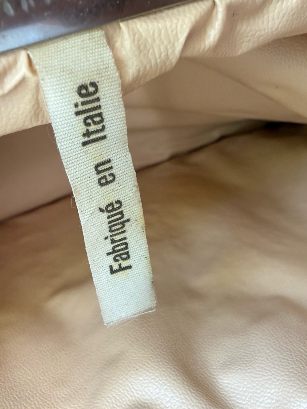 Beige Soft Leather Frame Clutch - Picture 3 of 3